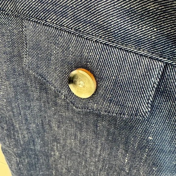 Veronica Beard Chambray Cropped Pants - Size 16 - Picture 6 of 13